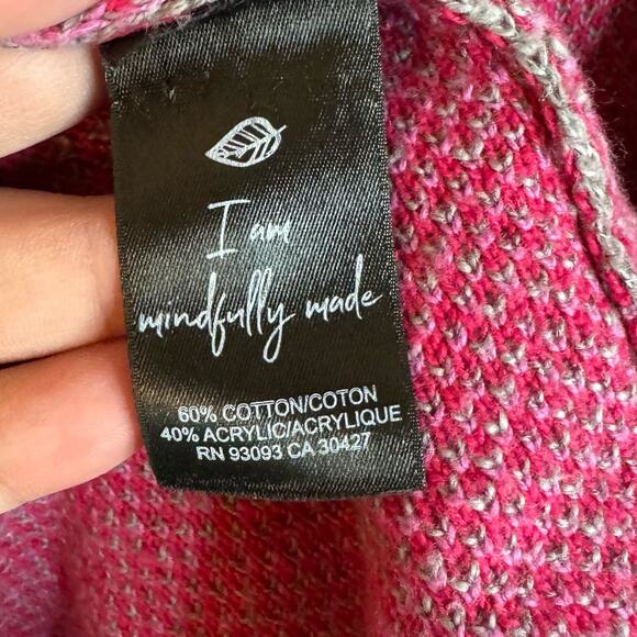 Nic + Zoe Pink & Gray Knitted Long Sleeve Cardigan Size XS - Picture 7 of 8